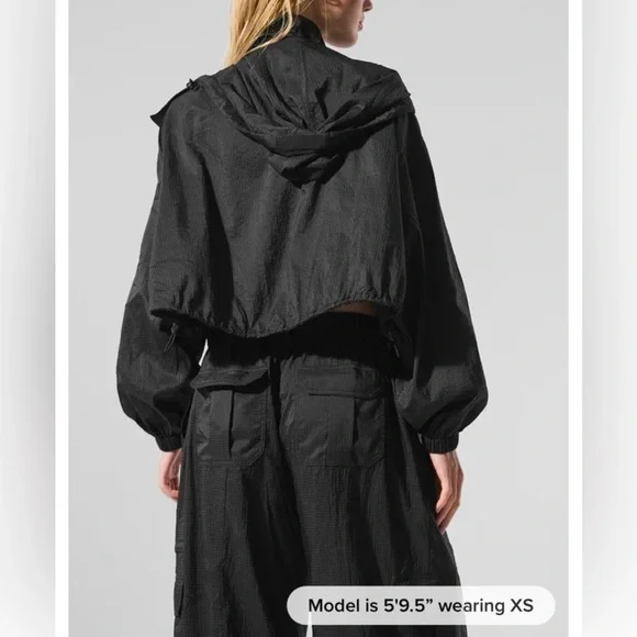 Alo yoga game time crop jacket black XS Jackets & Coats